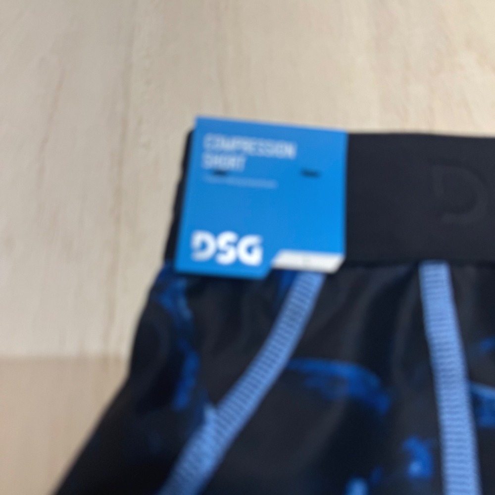 DSG Boys Large 14-16 Print Compression Shorts Ice Carve Navy Blue Black NEW - Picture 6 of 6
